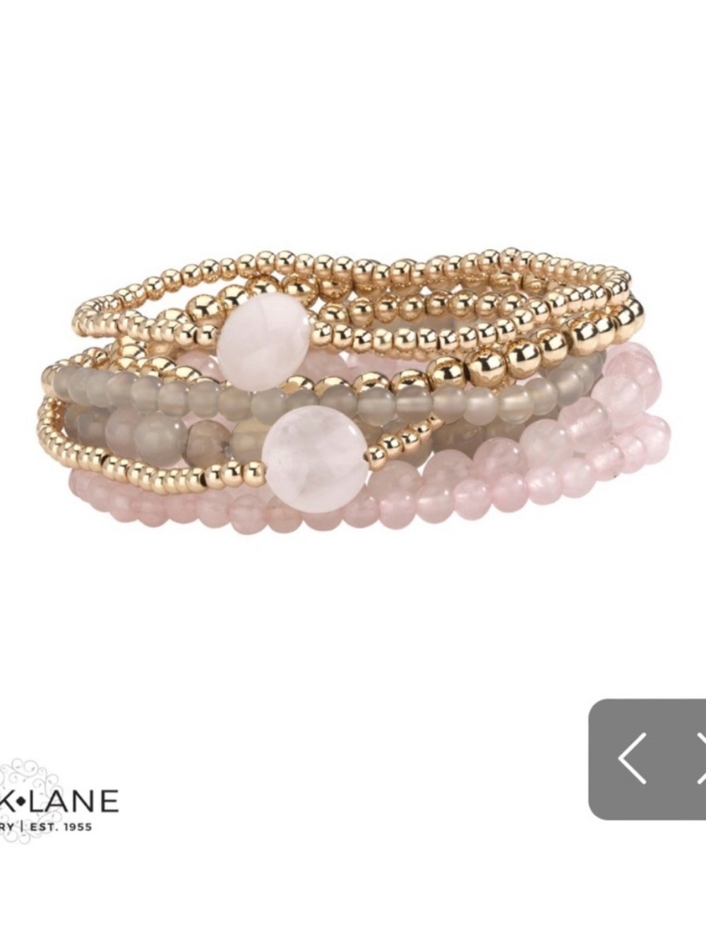 Park Lane Pink and Gold Beaded Layering Bracelet Set